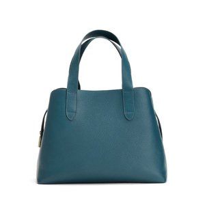 COPY - Cuyana Zippered Satchel in Deep Ocean Blue